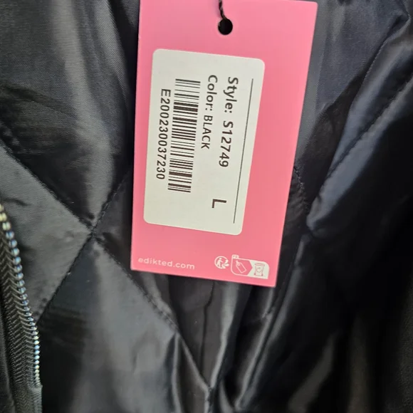 Edikted Faux leather Bomber Jacket Sz Large - DEFECT - Picture 2 of 7